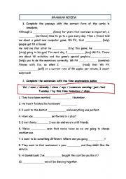 English Worksheet: Grammar review