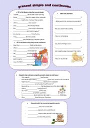 English Worksheet: Present simple and continuous