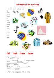 English Worksheet: Shopping for clothes