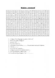 English worksheet: Belgium crossword