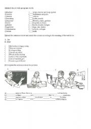 English worksheet: Verb to be and jobs