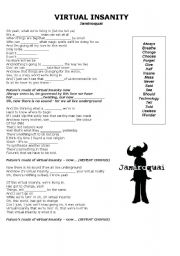 English Worksheet: Virtual Insanity - Jamiroquai