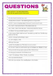 English Worksheet: QUESTIONS 
