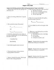 English Worksheet: singin in the rain