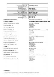 English Worksheet: Question tags