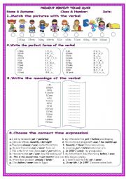 English Worksheet: Present Perfect Tense*with all forms*