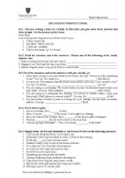 English Worksheet: PRESENT PERFECT EXERCISES