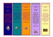 English Worksheet: Book Detective Bookmarks for P2 and P3