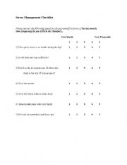 English Worksheet: Stress Management