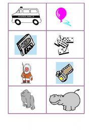 English worksheet: A Game: ABC Cognates Pictures