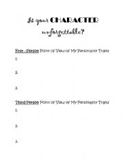 English worksheet: First and Third Person