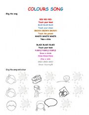 English Worksheet: colours song