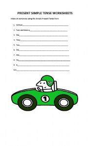 English Worksheet: EASY SIMPLE PRESENT TENSE WORKSHEETS