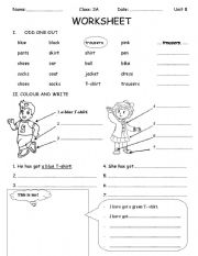 English Worksheet: clothes