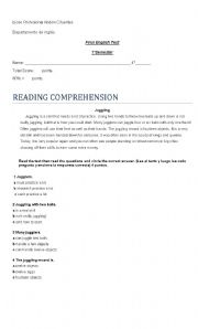 English worksheet: Reading Comprehension