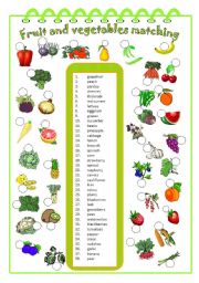 English Worksheet: Fruit and vegetables matching