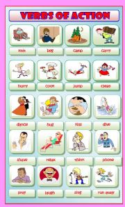 English Worksheet: Action Verbs