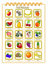 English Worksheet: Fruit Set