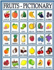 English Worksheet: fruits