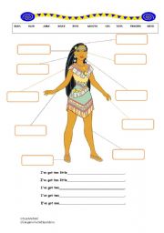 English Worksheet: Body parts