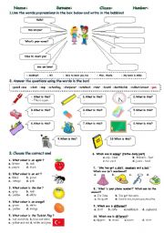 English Worksheet: Exercises for new learners