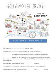 English Worksheet: LONDON MAP