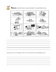 English Worksheet: Robertos daily routine