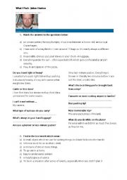 English worksheet: Julian Hanton What I pack