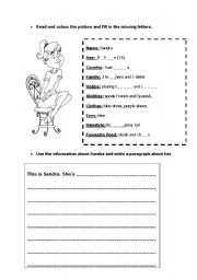 English Worksheet: Describing a person