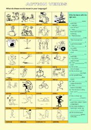 English Worksheet: Action Verbs 