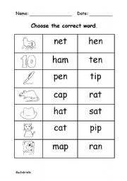 English worksheet: Choose the correct word.