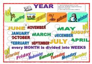 English Worksheet: YEAR, MONTHS, DAYS 