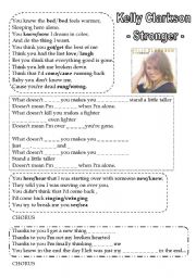 English Worksheet: Kelly Clarkson Stronger
