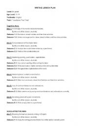 English Worksheet: writing lesson plan