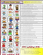 English Worksheet: Perfect Present Tense