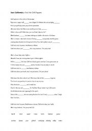 Red Hot Chilli Peppers/Dani California Song Worksheet