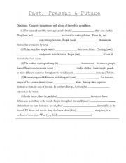 English Worksheet: Mixed Tense Exercises