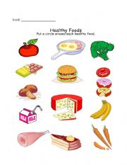 English Worksheet: Healthy Food