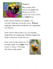 English Worksheet: Helpfull Insects