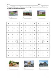 English Worksheet: places and buildings