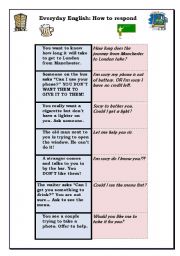 English Worksheet: Everyday english: Conversation cards