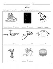 English worksheet: igh-ie