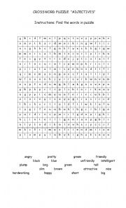 English Worksheet: Crossword puzzle 
