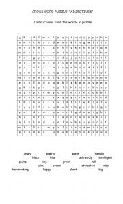 English Worksheet: Crossword puzzle 