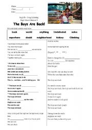 English Worksheet: High School Musical--The boys are back