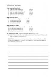 English worksheet: Tell Me About Your House
