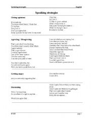 English Worksheet: Speaking strategies