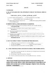 English Worksheet: Test in grammar