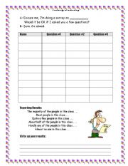 English worksheet: At the restaurant-Class survey