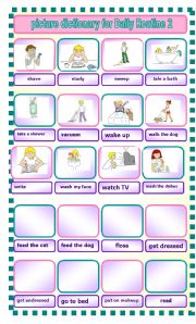 English Worksheet: daily routines 2